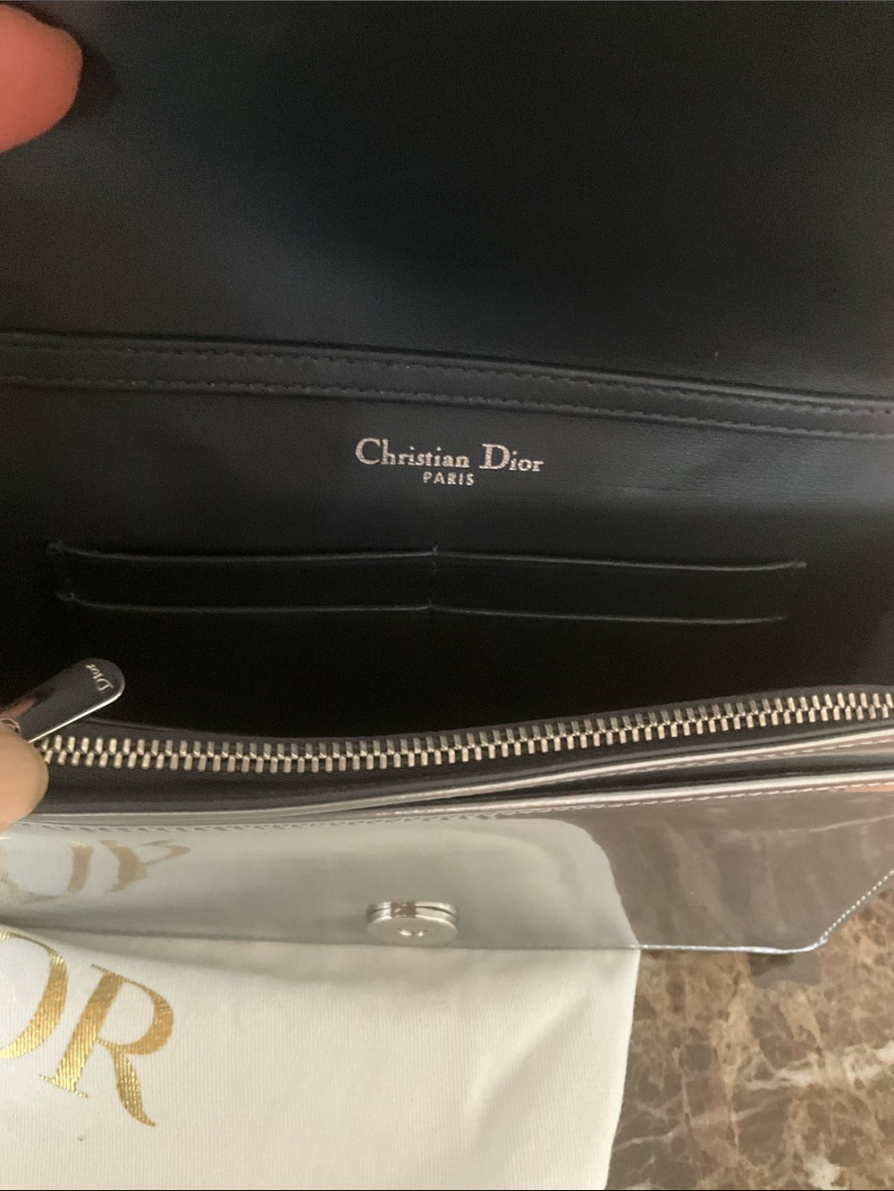 Final Price- No Offers! Christian Dior Diora Silver Calfskin Pouch Clutch - Picture 4 of 12